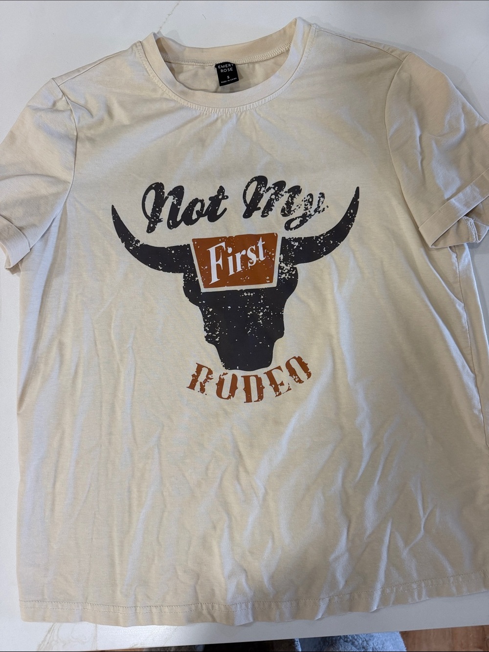 Women’s'Not My First Rodeo' Graphic Tee - Cream
